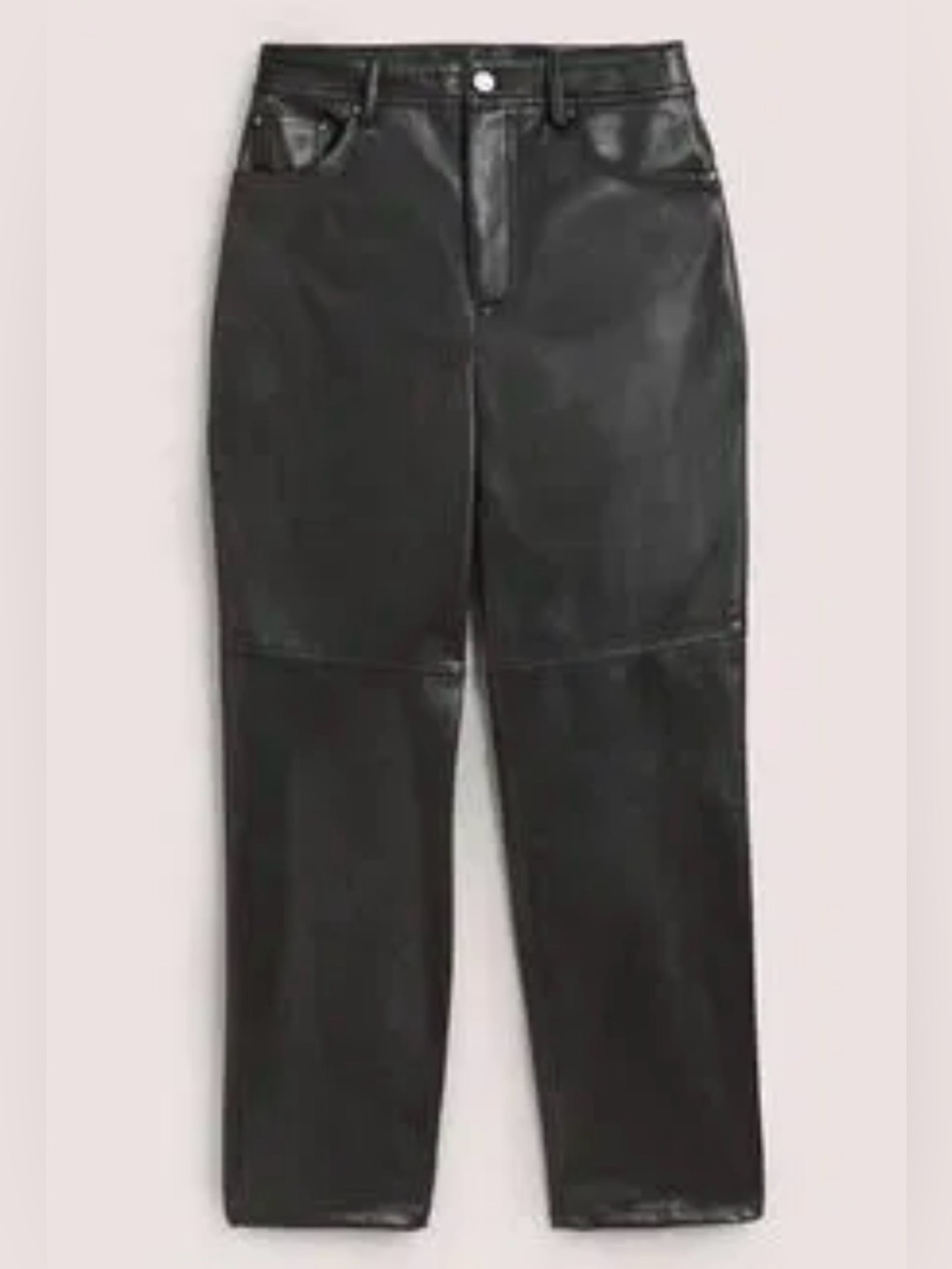 Boden Black Faux Leather Straight-Leg Pants